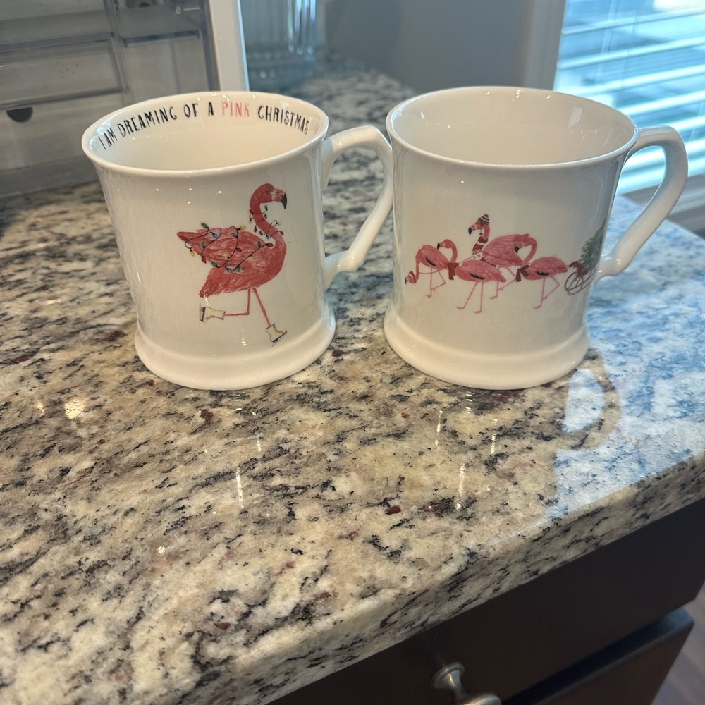 Pink Flamingo Christmas Mugs